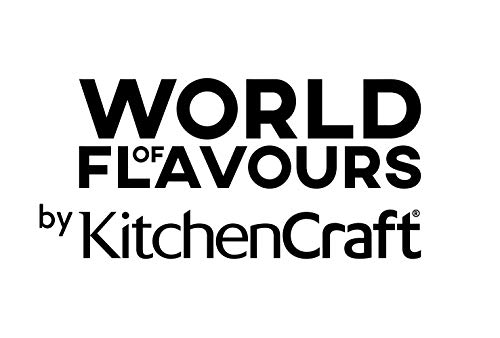 WORLD OF FLAVOURS KitchenCraft Juego de Molde y Rodillo para Ravioli Caseros de Antiadherente en Caja de Regalo 33 x 11. 5 cm