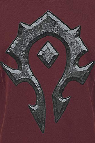 World of Warcraft Horde Logo Hombre Camiseta Burdeos S, 100% algodón, Regular