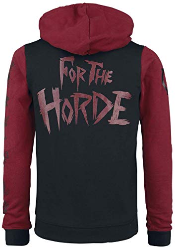 World of Warcraft Horde Pride Hombre Capucha con Cremallera Negro/Rojo M