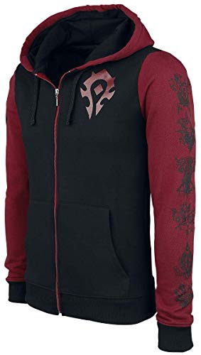World of Warcraft Horde Pride Hombre Capucha con Cremallera Negro/Rojo M