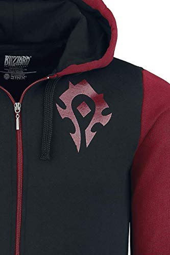 World of Warcraft Horde Pride Hombre Capucha con Cremallera Negro/Rojo M