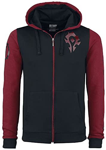 World of Warcraft Horde Pride Hombre Capucha con Cremallera Negro/Rojo M