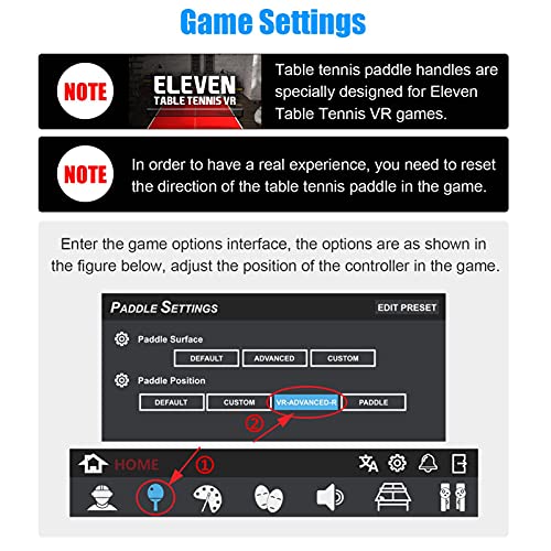 WOTEG 1 remo de ping pong para Oculus Quest 2, adaptador para raqueta de ping pong (izquierda y derecha)