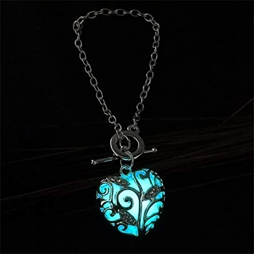 WOVP Pulsera 1 Pc Trendy Luminous Hollow Heart Heart Bracelets Fluorescentes Joyas De Mano para Mujeres Pulseras para Las Mujeres