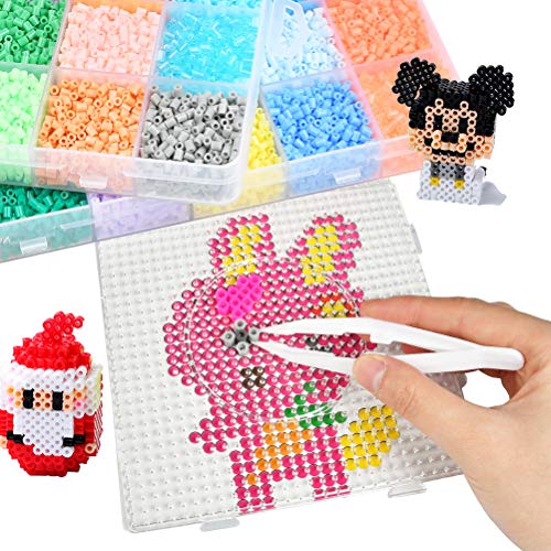 WOWOSS 13000 Cuentas Colores de 2,6 mm, Kit de Cuentas y Muchos Accesorios para Actividades Creativas y Manualidades Infantiles (24 Colores)