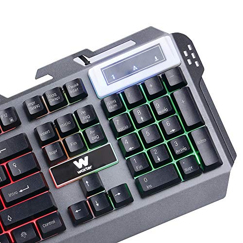 Woxter Stinger FX 80 K - Teclado Gaming retroiluminado con Base metálica Muy Resistente, 114 Teclas Anti-ghosting, QWERTY y conexión USB 2.0. Ideal para Gaming.
