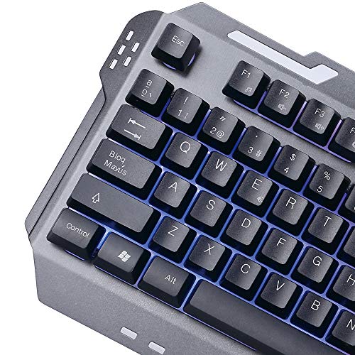 Woxter Stinger FX 80 K - Teclado Gaming retroiluminado con Base metálica Muy Resistente, 114 Teclas Anti-ghosting, QWERTY y conexión USB 2.0. Ideal para Gaming.