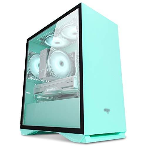 WSNBB Juegos, Caso De Mini-Torre M-ATX/ITX PC Videojuegos, Paneles Laterales De Vidrio Templado De Mayor Categoría Y Nuevo Diseño De Color