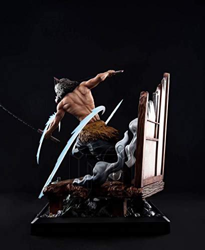 Wuhuayu Figura Kimetsu no Yaiba - Estatua De Resina De Inosuke Hashibira Hecha A Escala 1/6, 34 Cm (13,4 Pulgadas) De Alto, Estatua De Figura Mayor Y Delicada, con Esculturas De Cabeza Reemplazables
