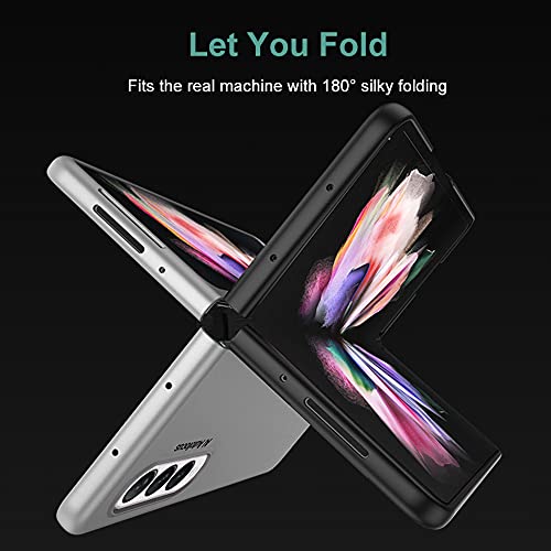 Wuzixi Funda para Samsung Galaxy Z Fold 3 5G. Ultra Slim y Resistente Huellas Dactilares Mate Anti-arañazos y Antideslizante Protectora Sedoso, Caso Fundas para Samsung Galaxy Z Fold 3 5G. Negro