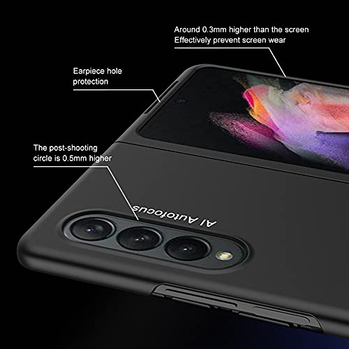 Wuzixi Funda para Samsung Galaxy Z Fold 3 5G. Ultra Slim y Resistente Huellas Dactilares Mate Anti-arañazos y Antideslizante Protectora Sedoso, Caso Fundas para Samsung Galaxy Z Fold 3 5G. Negro