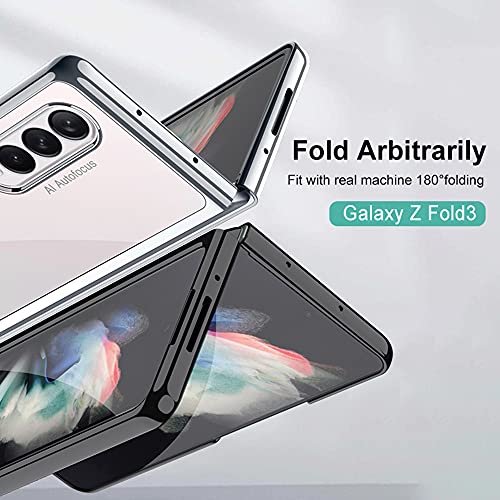 Wuzixi Funda para Samsung Galaxy Z Fold 3, Súper Ligero Elegante Fina Carcasa, Anti-arañazo, Caso de Duro Cover Case para Samsung Galaxy Z Fold 3.Oro Rosa