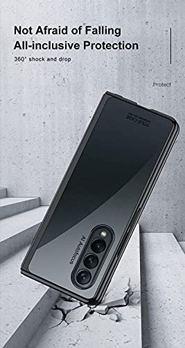 Wuzixi Funda para Samsung Galaxy Z Fold 3, Súper Ligero Elegante Fina Carcasa, Anti-arañazo, Caso de Duro Cover Case para Samsung Galaxy Z Fold 3.Oro Rosa