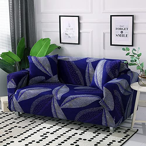 WXQY Funda de sofá de Sala de Estar a Prueba de Polvo elástica para el hogar Todo Incluido con patrón Azul, Funda de sofá de Esquina Antideslizante Funda de sofá A23 1 Plaza