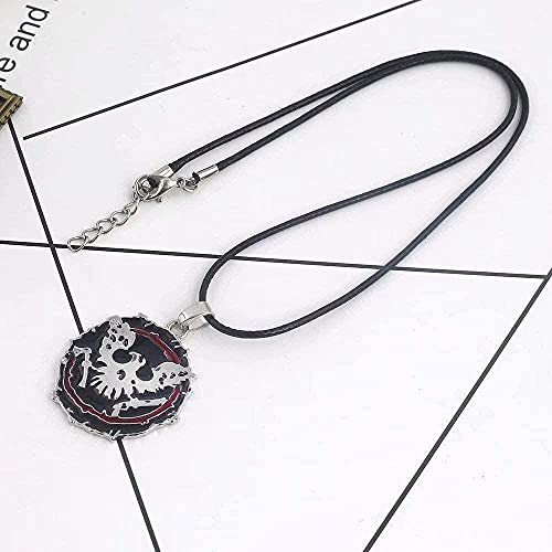 WYDSFWL Collar Mujer Hombre Juego de Moda State of Decay Logo Collar de pájaro esquelético con Colgante de Hacha y Pistola Collares Punk