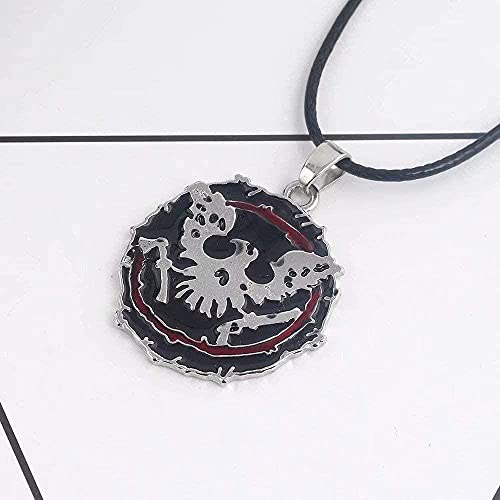 WYDSFWL Collar Mujer Hombre Juego de Moda State of Decay Logo Collar de pájaro esquelético con Colgante de Hacha y Pistola Collares Punk