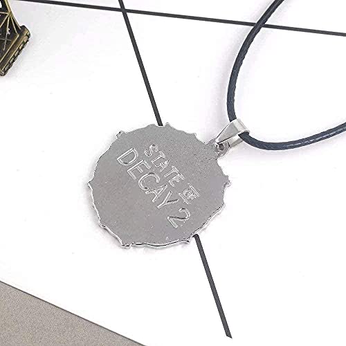 WYDSFWL Collar Mujer Hombre Juego de Moda State of Decay Logo Collar de pájaro esquelético con Colgante de Hacha y Pistola Collares Punk