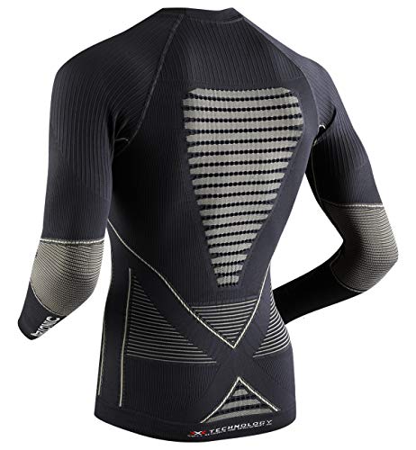 X-Bionic Energy Accumulator Origins Long Sleeve Shirt Men - Camiseta de compresión para Hombre, Hombre, EA-WT17W18M, Charcoal/Pearl Grey, FR : XL (Taille Fabricant : L/XL)