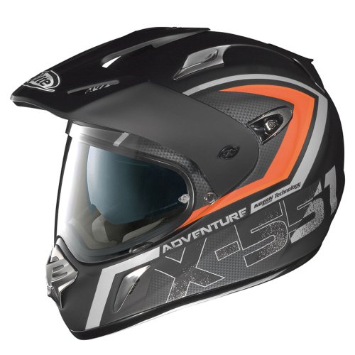 X-Lite X de 551 Adventure N- Com – Casco Integral, Color Negro Mate de Naranja, tamaño XXL (63/64)