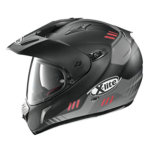 X-Lite X de 551gt calama Enduro casco moto ligero de fibra N- Com – Negro Mate Rojo