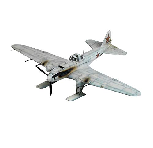 X-Toy Kits Modelo De Rompecabezas Militares, 1/32 Scale IL-2 Sturmovik En El Modelo De Plástico De Luchador De Esquís, 14.3 Pulgadas X 18 Pulgadas