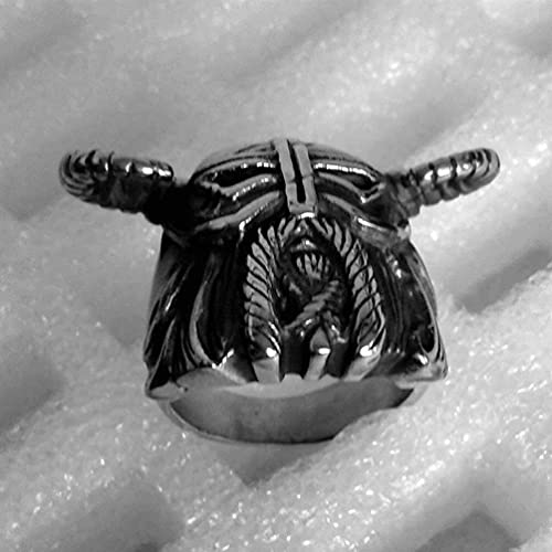 XBYN Anillos de Guerrero Indio Vikingo, Fiesta de Motocicleta Steam Punk Gladiador Gladiador para Hombres Accesorios de joyería (Size : 10)