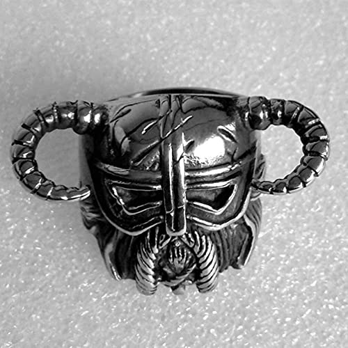 XBYN Anillos de Guerrero Indio Vikingo, Fiesta de Motocicleta Steam Punk Gladiador Gladiador para Hombres Accesorios de joyería (Size : 10)