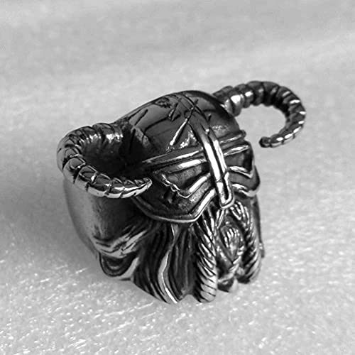 XBYN Anillos de Guerrero Indio Vikingo, Fiesta de Motocicleta Steam Punk Gladiador Gladiador para Hombres Accesorios de joyería (Size : 10)