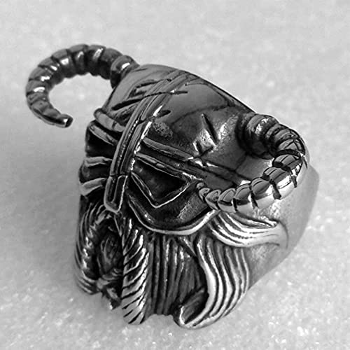 XBYN Anillos de Guerrero Indio Vikingo, Fiesta de Motocicleta Steam Punk Gladiador Gladiador para Hombres Accesorios de joyería (Size : 10)
