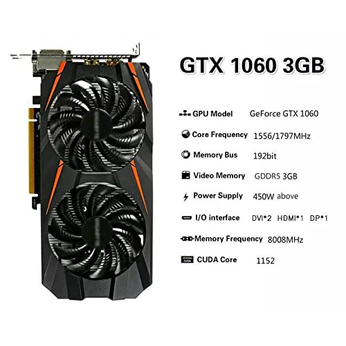 XCJ Tarjeta gráfica PerformanceFit For GIGABYTE MSI ZOTAC Tarjeta Fit For ASUS Raphic Fit For GA-GTX-1060-3GB Soporte AMD Fit For Intel Desktop CPU Motherboard Tarjeta gráfica