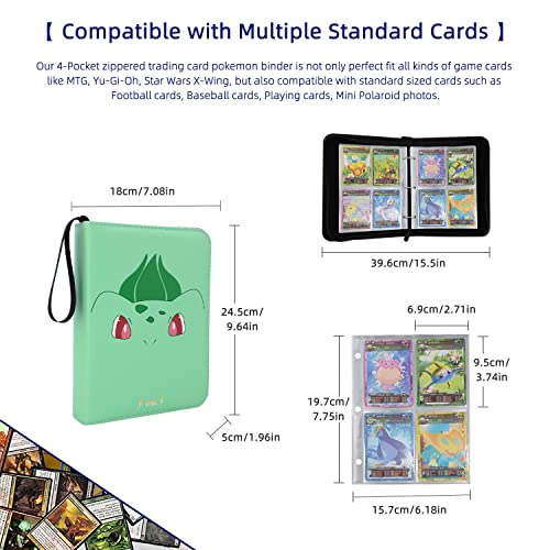 Xhwykzz Trading Pokemon - Carpeta de tarjetas con diseño de Pokémon, regalo para niños y niñas, regalo de Navidad de Año Nuevo, 50 páginas de 4 bolsillos (400 tarjetas)