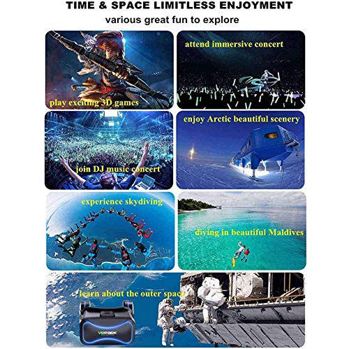 Xianghaoshun Auriculares VR, Compatibles con Android/iOS/PC, Gafas Universales De Realidad Virtual HD: Reproduzca Sus Mejores Juegos Móviles Películas 360 con Nuevas Gafas 3D VR Suaves Y Cómodas