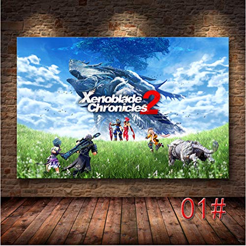 xiangpiaopiao Xenoblade Chronicles 2 Classic Video Game HD Poster Canvas Home Room Wall Art Print Decoración Canvas Print Anime Poster 40X50Cm -Pd1095