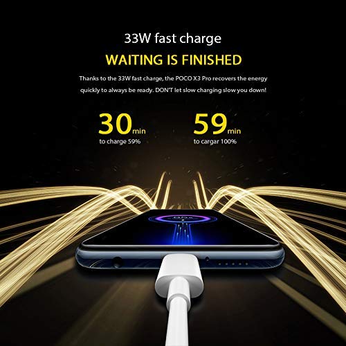 Xiaomi Poco X3 Pro-Smartphone 8GB 256GB Teléfono,6,67" DotDisplay FHD+,Procesador Snapdragon 860,48MP AI Cámara Cuádruple con NFC,SIM 1 + Slot híbrido,Versión Global(Negro)