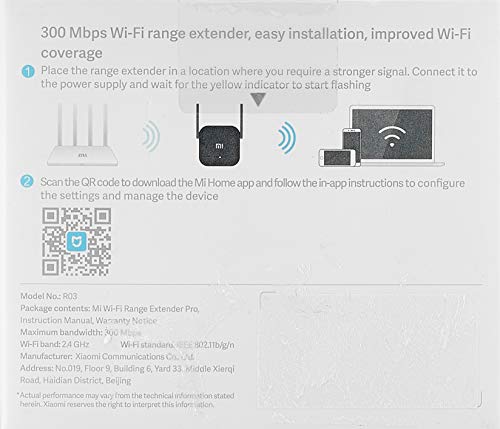 Xiaomi WiFi Extender Pro 300 Mbps Amplificador WiFi Puerto Ethernet,10/100 mbps, con Enchufe, 300 Mbps, 2.4 GHz