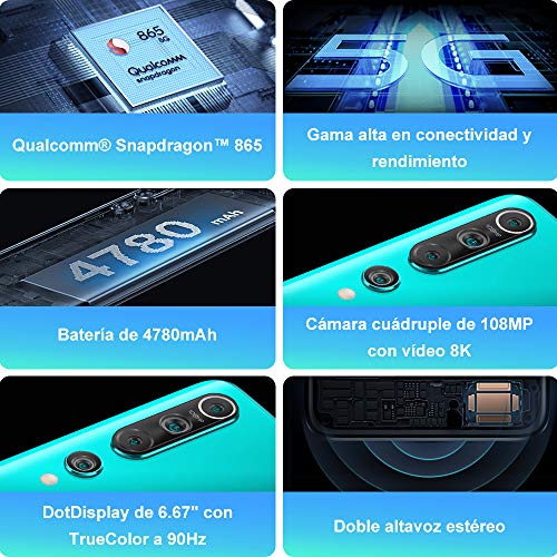 Xiaomi X-MZB9055EU Mi 10 16,9 cm (6.67") 8 GB 256 GB SIM Doble 5G USB Tipo C Gris Android 10.0 4780 mAh 10, 16,9 cm (6.67"), 8 GB, 256 GB, 108 MP, Android 10.0, Gris