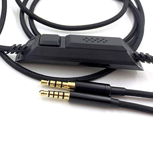 Xingsiyue Reemplazo Cable para Logitech G433/G233/G Pro/G Pro X Gaming Auriculares/PS4/Xbox One/Nintendo Switch - Control Remoto Mic Cordón (Negro)