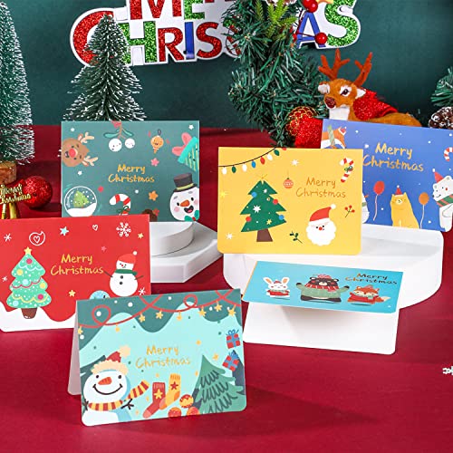 Xingsky 24 Tarjetas de Navidad con Sobres y Pegatinas, 6 diferentes Diseño navideño, Tarjeta Exquisita para Navidad, Tarjeta de felicitación navideña para familiares, amantes y amigos