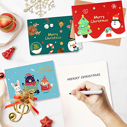 Xingsky 24 Tarjetas de Navidad con Sobres y Pegatinas, 6 diferentes Diseño navideño, Tarjeta Exquisita para Navidad, Tarjeta de felicitación navideña para familiares, amantes y amigos
