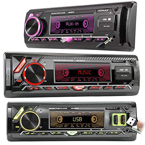 XOMAX XM-RD276 Autoradio Radio de Coche con Dab+ Radio Tuner I Bluetooth Manos Libres y música I USB y SD (128 GB por Medio) I WMA WAV I AUX-IN I DIN 1 I Marco Integrado