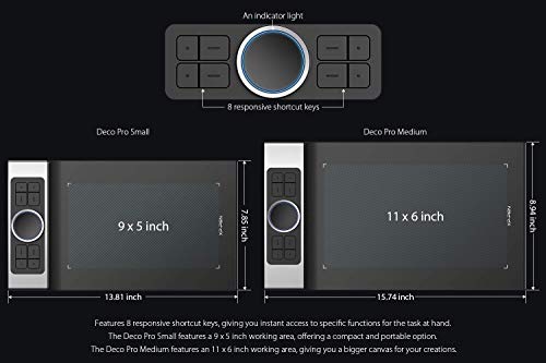 XP-PEN Deco Pro el Último Lanzamiento de la Tableta Hace su Debut como el Ganador del Premio Red Dot Design Award 2019 y el Ganador del Premio Good Design Award 2018 Small y Medium (S)