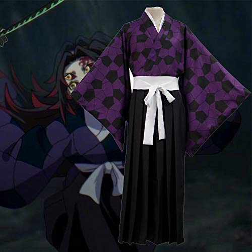 XTD Anime Demon Slayer: Kimetsu No Yaiba Kokushibou Cosplay Costume Hombres Samurai Ropa De Combate Uniforme Halloween Juego Completo -Egift M