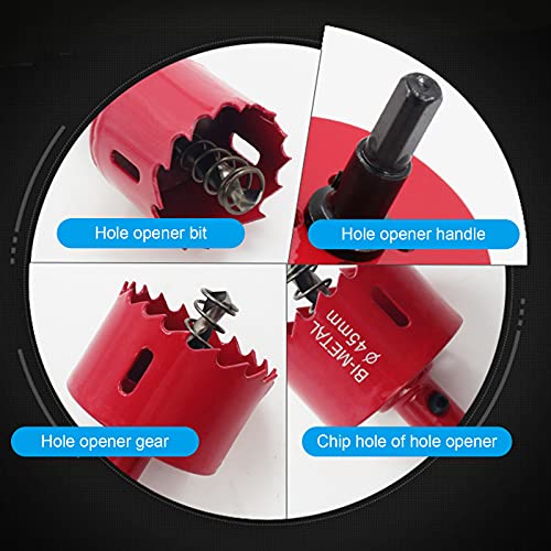 XTVTX Juego de sierra de agujero bimetálico, 6 piezas, 18-35 mm, agujero resistente, sierra de dientes de corte, broca para madera de aluminio de hierro de chapa de plástico