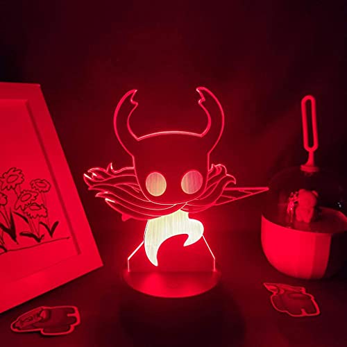 XXSDDM Lámpara Hollow Knight Night Light,Anime Figura Illusion Game Light Decoración Atmósfera Touch Remote Control