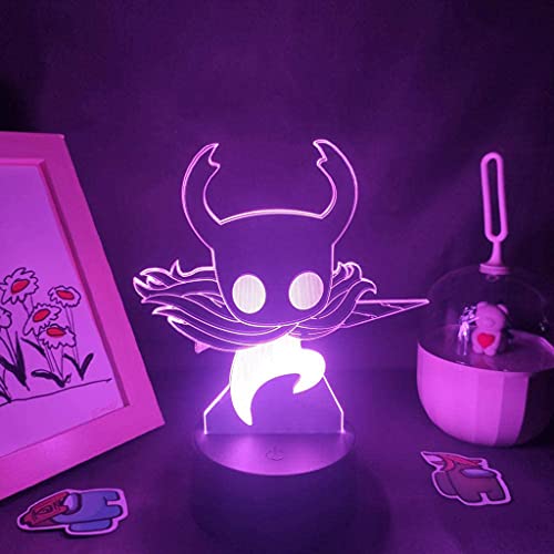 XXSDDM Lámpara Hollow Knight Night Light,Anime Figura Illusion Game Light Decoración Atmósfera Touch Remote Control