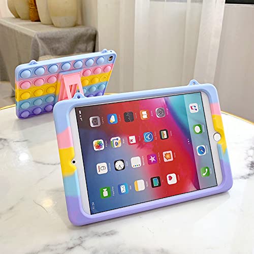 XZC Push Pop Fidget Toys Funda para iPad 2019 (7th) /2020 (8th) 10.2" Silicona a prueba de golpes Full Body Protection Tablet Cover con soporte plegable y cordón (iPad 2019/2020 10.2)