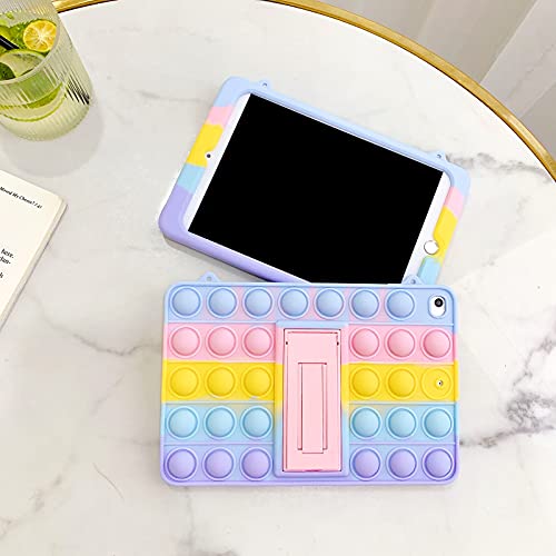 XZC Push Pop Fidget Toys Funda para iPad 2019 (7th) /2020 (8th) 10.2" Silicona a prueba de golpes Full Body Protection Tablet Cover con soporte plegable y cordón (iPad 2019/2020 10.2)
