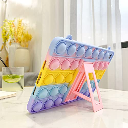 XZC Push Pop Fidget Toys Funda para iPad 2019 (7th) /2020 (8th) 10.2" Silicona a prueba de golpes Full Body Protection Tablet Cover con soporte plegable y cordón (iPad 2019/2020 10.2)