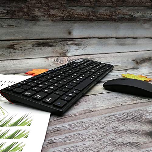 Xzmn - Juego de teclado y ratón inalámbricos ultrafinos de 2,4 G, diseño QWERTY del Reino Unido – Windows PC/portátil/superficie/Apple Book, color WH below