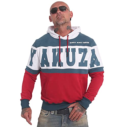Yakuza Sudadera con capucha Tri Star para hombre, rojo, XL